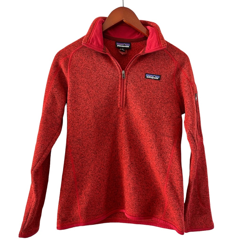 Patagonia Red Sweater fleece 1/4 Zip women’s pullover Red S